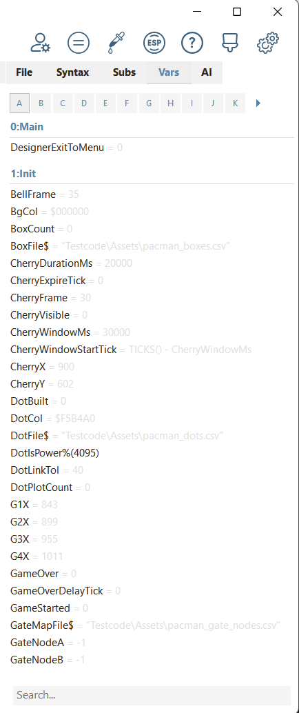 DGbasic variables panel